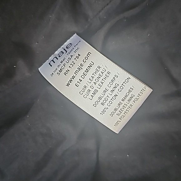 Maje Leather Motorcycle Jacket with Sleeve Slits - Picture 5 of 14